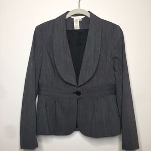 Max Studio Grey Pinstripe Peplum Blazer